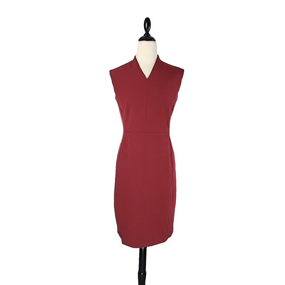 MM Lafleur New York Annie Sheath Dress A-Line 8 Red Career Professional Office - Picture 1 of 16
